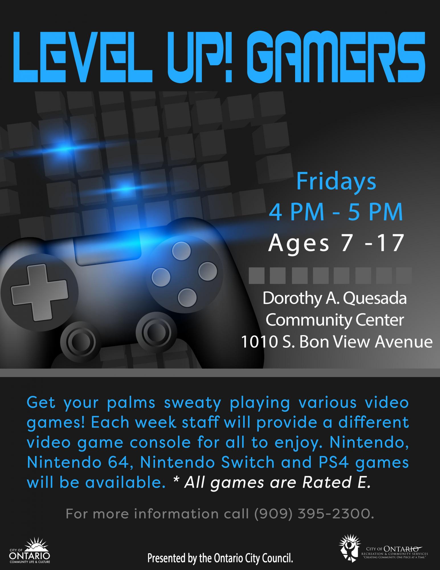 Level Up Gamers City of Ontario California